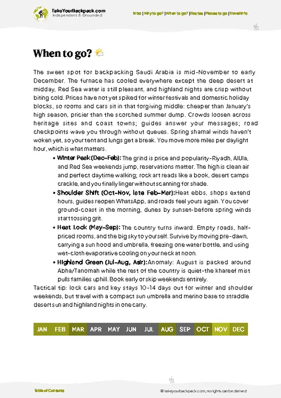 example page 3 from our offline Travel Guide for Saudi Arabia